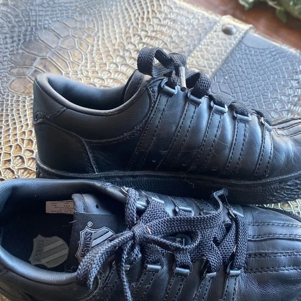 K-Swiss Black Shoes classic kids size 13 unisex